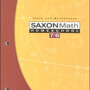 Saxon Math 7/6 Tests and Worksheets- Homeschool